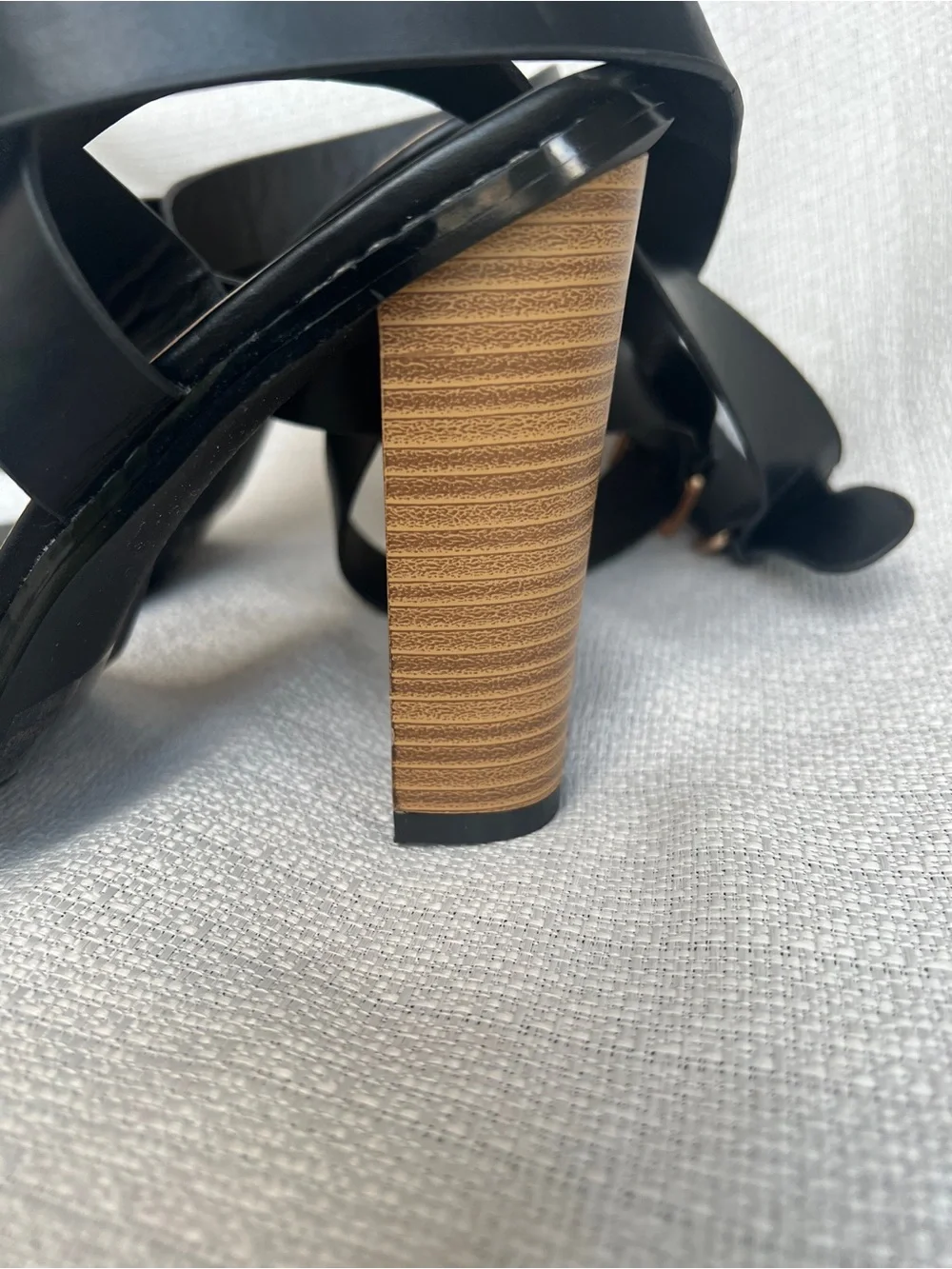 Lulus Black Strappy Block Heel Sandals with Wrap Ankle